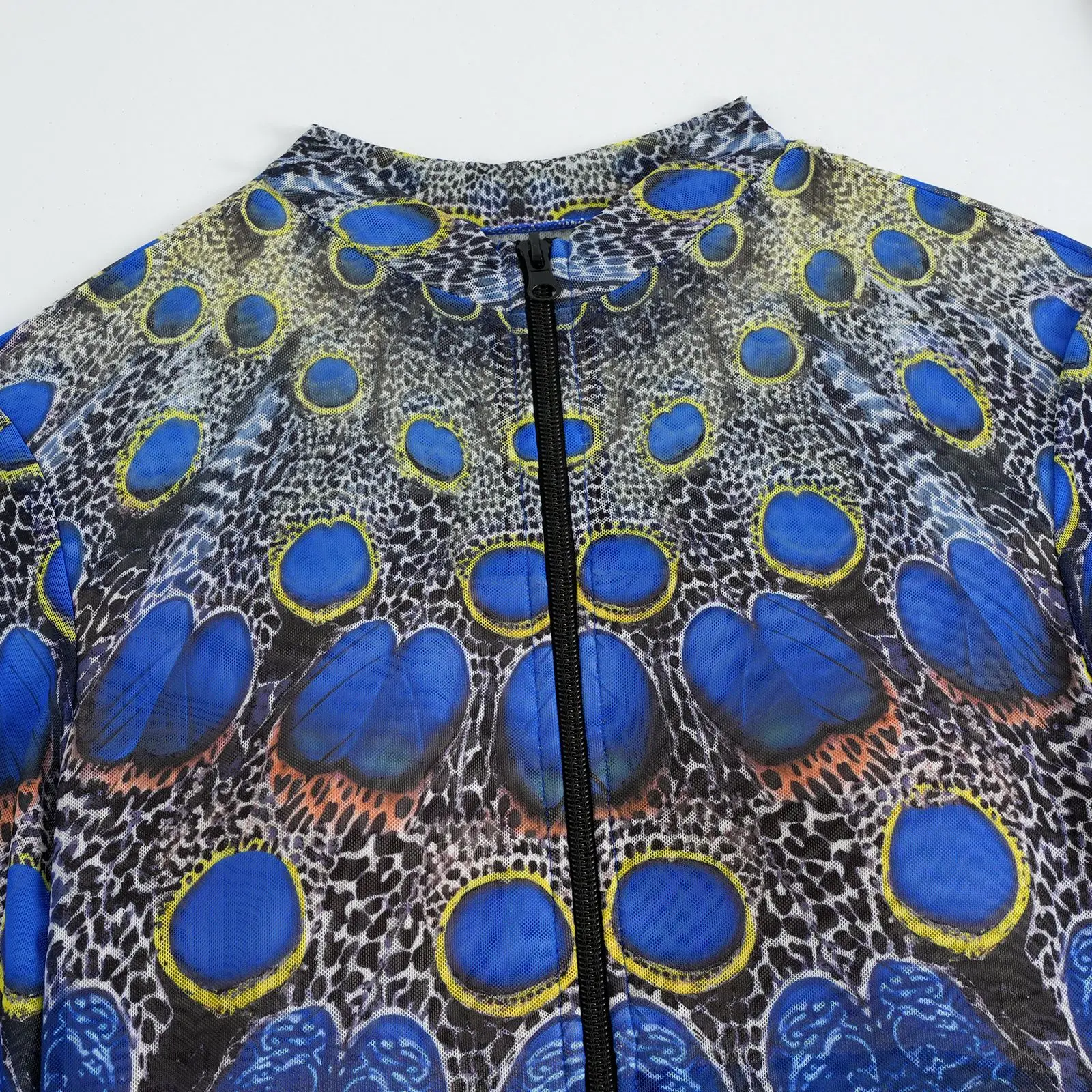 Impressão de uma peça maiô frente zip triângulo biquíni para surf natação manga longa feminino banho sexy praia fatos de banho