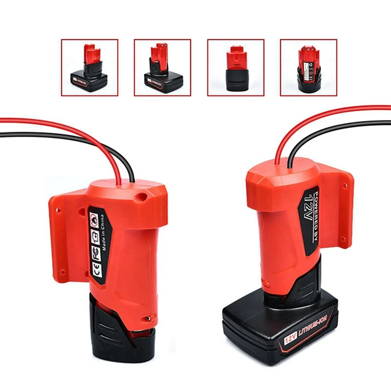 Adaptador de batería caliente para batería Milwaukee 12V M12 para paseo DIY en camión, robótica, juguetes RC