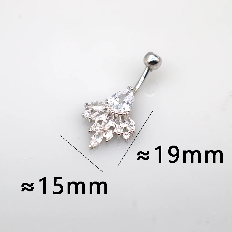 925 Sterling Zilver Zirkoon Angel Tranen Navel Piercing Lichaam Sieraden Navel Ringen Sieraden Voor Vrouwen Dansen Accessoires Gift