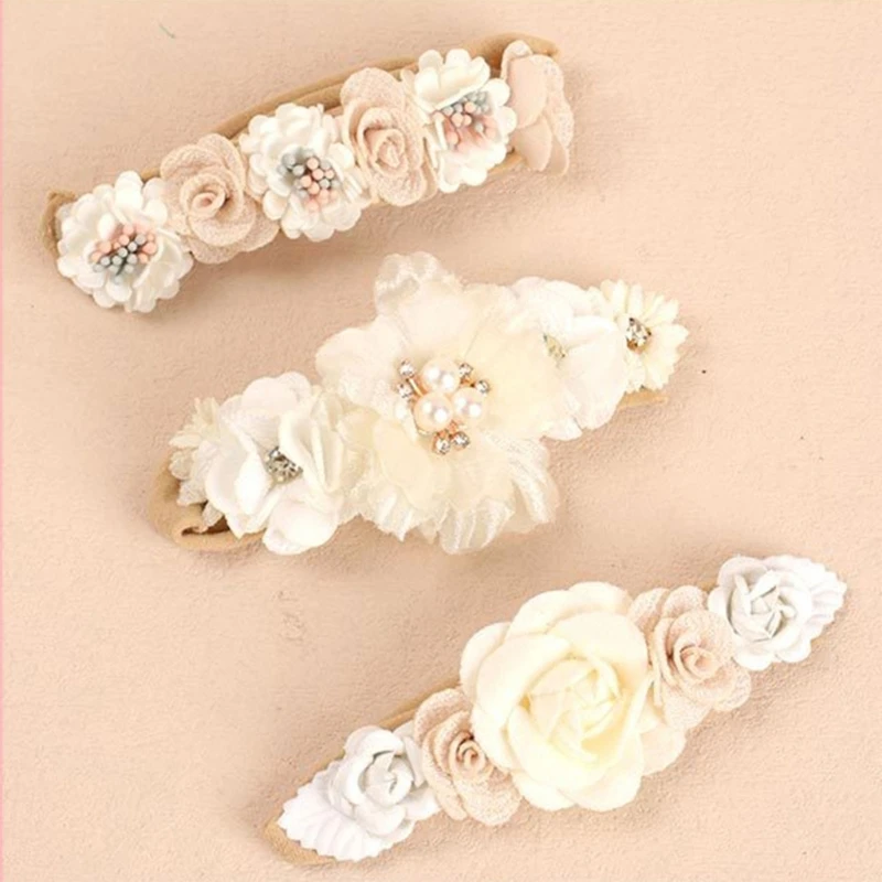 Baby Girls Headband Elegant Hairband for 0-3Y Children Girl Elastic Flower Headdress Infant Photo Props Hair Accessories