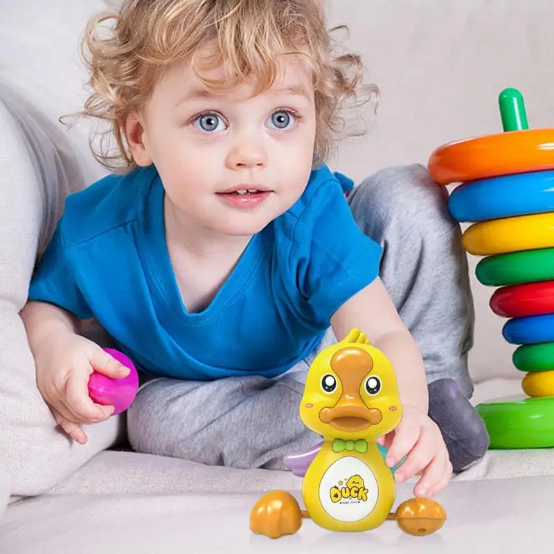 Electric Duck Toy Musical Duck Toy Shaking Yellow Duck Interactive Model For Children Crawling Helper