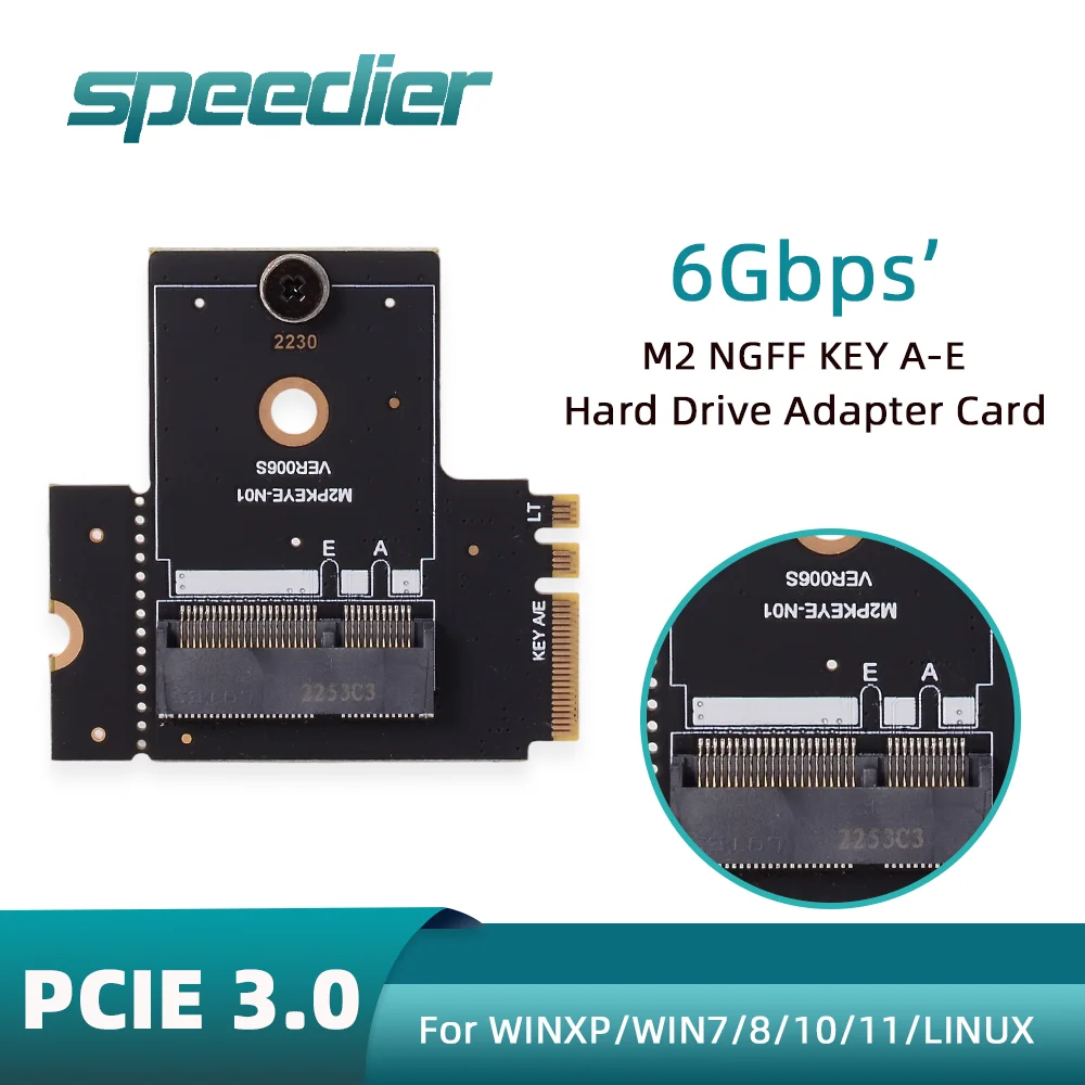 

M2 NGFF KEY A-E Bend Adapter Card Expansion WIFI Port To SATA Hard Disk Adapter Card Drive Free To SATA 3.0 Expansion JMB582