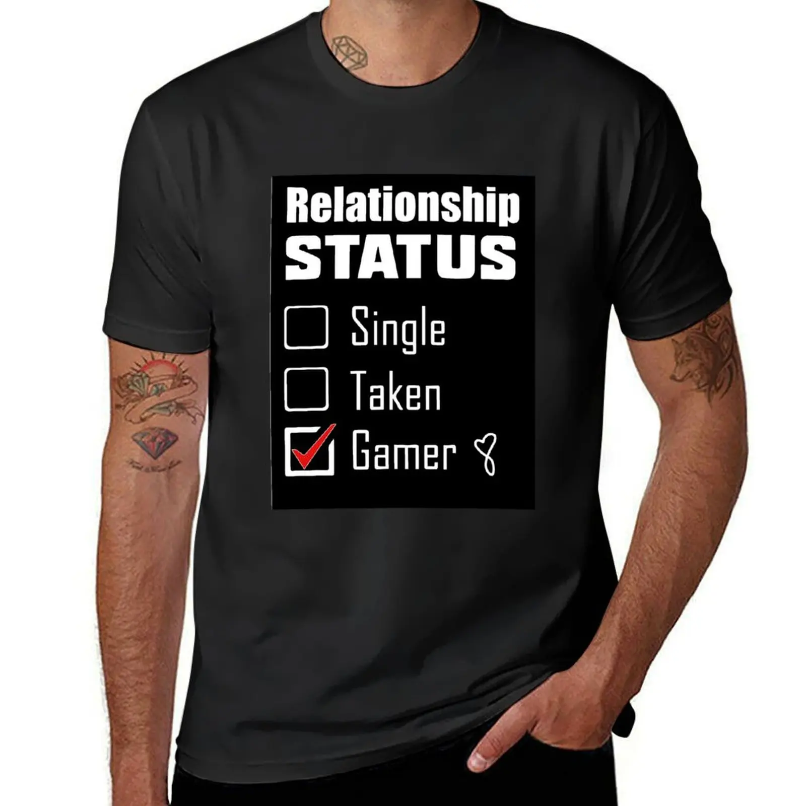 Relationship Status Single Taken Gamer-video games T-Shirt Blouse boys whites men clothings