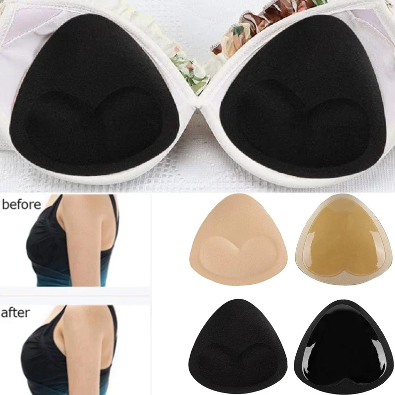 1Pair Sticky Bra Thicker Sponge Bra Pads Breast Push Up Enhancer Removeable Adding Inserts Cups Invisible Lift Up Bra for Women