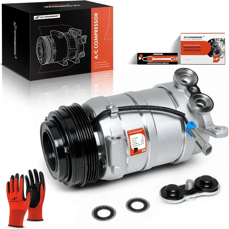 

Компрессор A C с муфтой, совместимый с моделями Chevrolet GMC Silverado Sierra Suburban Yukon Tahoe, более цельный коллектор