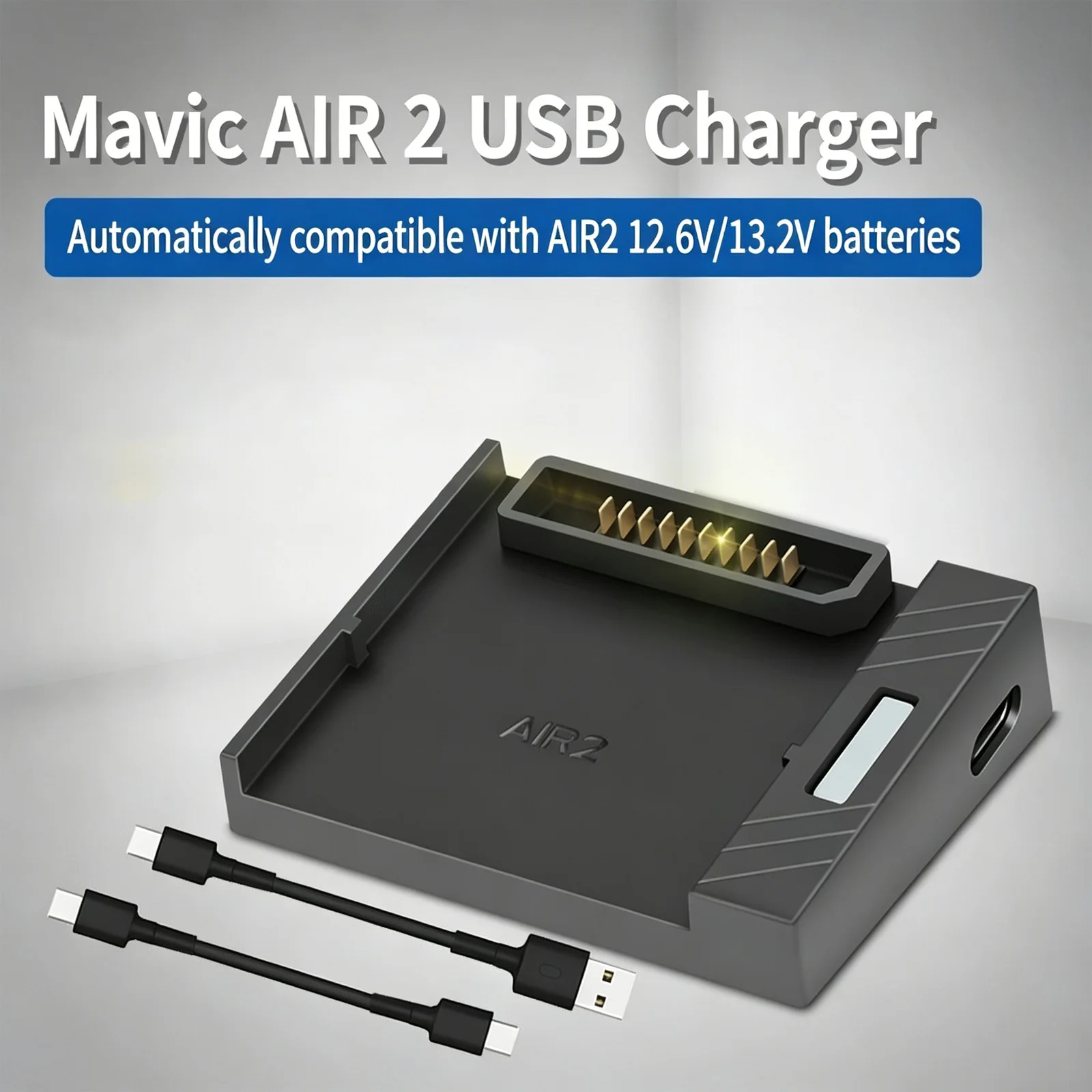 Portable USB Battery Charger For Dji Mavic Air 2/Air 2S Drone Battery Max 3A Output PD Fast Charging Dock view 2