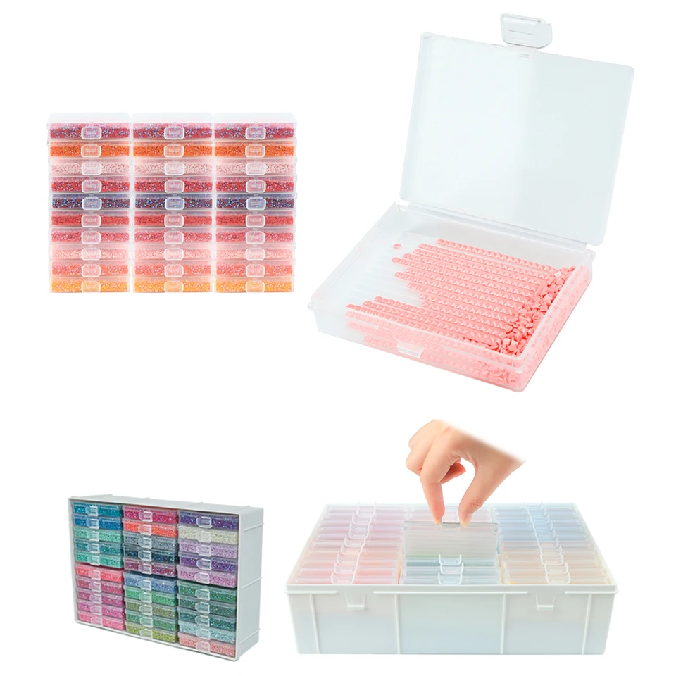 HOMFUN Diamond Painting Tray Storage Box With lid，5D Embroidery