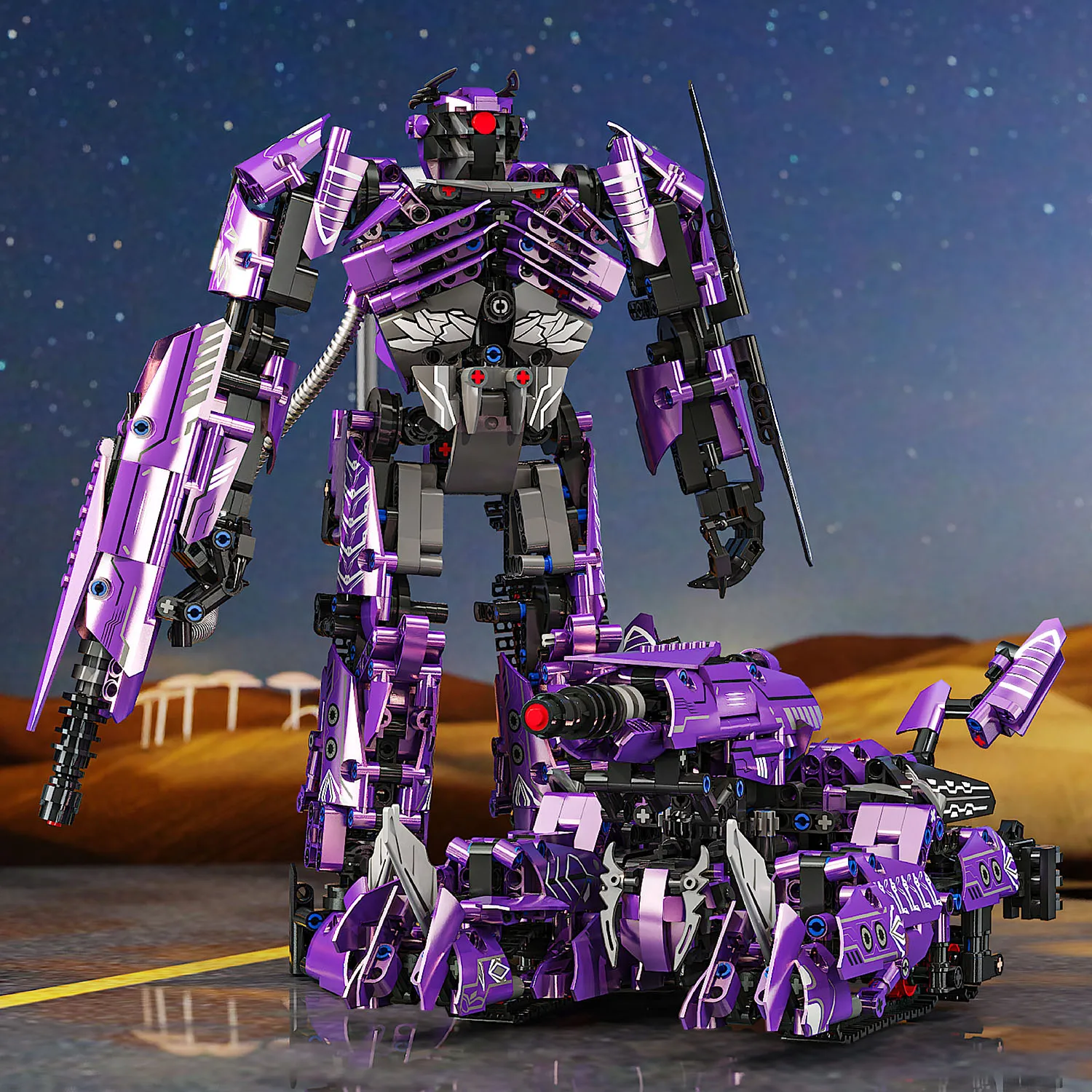 

1058 шт., строительные блоки Mecha, игрушки, модель 2 в 1, робот, сборка головоломки, кирпичи, наборы игрушек для детей, украшение для рабочего стола, подарки