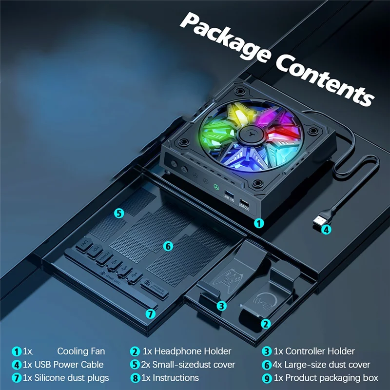 AAAEL-For Series X Cooling Fan Adjustable Fan Speed Automatically Based On Temperature, High Performance Low Noise