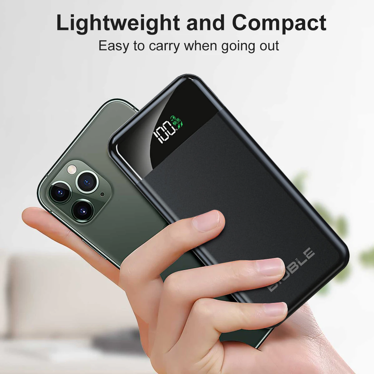 10000mAh Large Capacity Power Bank Portable fast charging power bank with built-in 4 Cables Battery For IPhone Samsung