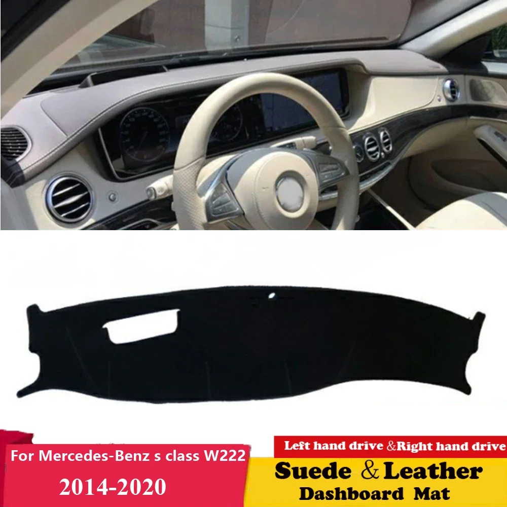 

Кожаный замшевый чехол для приборной панели, коврик для приборной панели, ковер, Стайлинг автомобиля для Mercedes-Benz s class W222 S350 S500 S63AMG 2014-2020