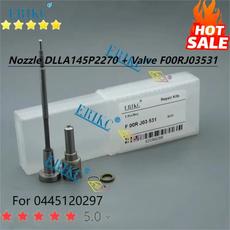 

ERIKC 0445120297 Injector Repair Kits Nozzle DLLA145P2270 Valve F00RJ03531 Overhaul Kits F00R J03 531 For Bosch