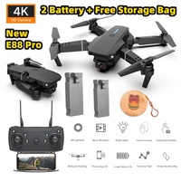 2 Battery Mini Drone Black E88 E99 4k Profesional Wide-angle HD Camera Kid Free Gift Bag Night Vision Drone