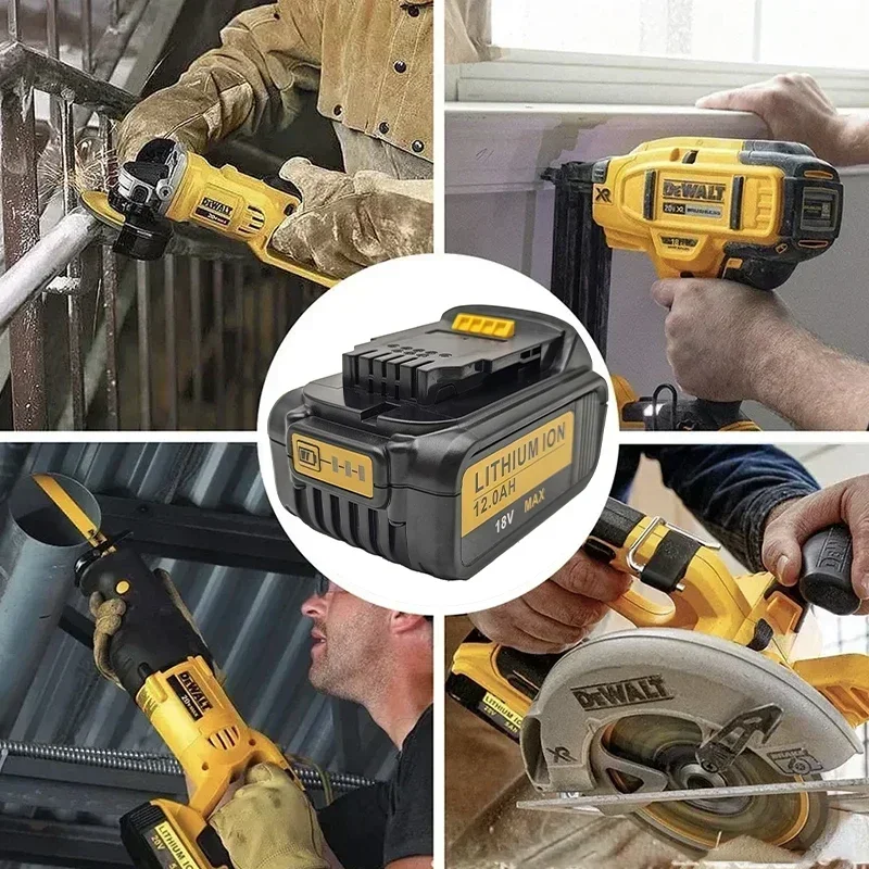 Batería Compatible con herramientas eléctricas Dewalt 18V 12.0Ah baterías de litio recargables para herramientas eléctricas 18 voltios reemplazar DCB200 DCB184
