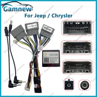 Adaptador de arnés de cableado de 16 pines para coche, decodificador de caja Canbus, Cable de alimentación de Radio Android para Jeep Cherokee Wrangler Dodge Ram Chrysler 300C
