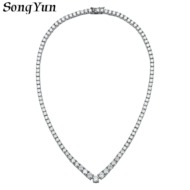 

SONGYUN Brand Jewelry 925 Sterling Silver Necklace Moissanite Diamond Modern Engagement Ladies Rhodium Plated SYT Patent Pendant