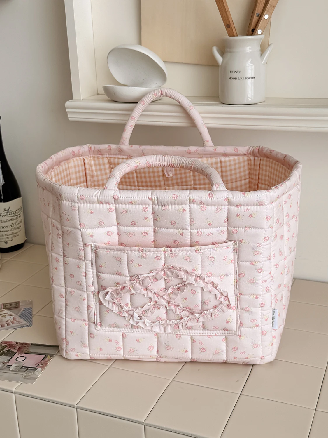 Baby Products Basket - Airfriend Grote Capaciteit Bloemenopbergmand Met Handvat,