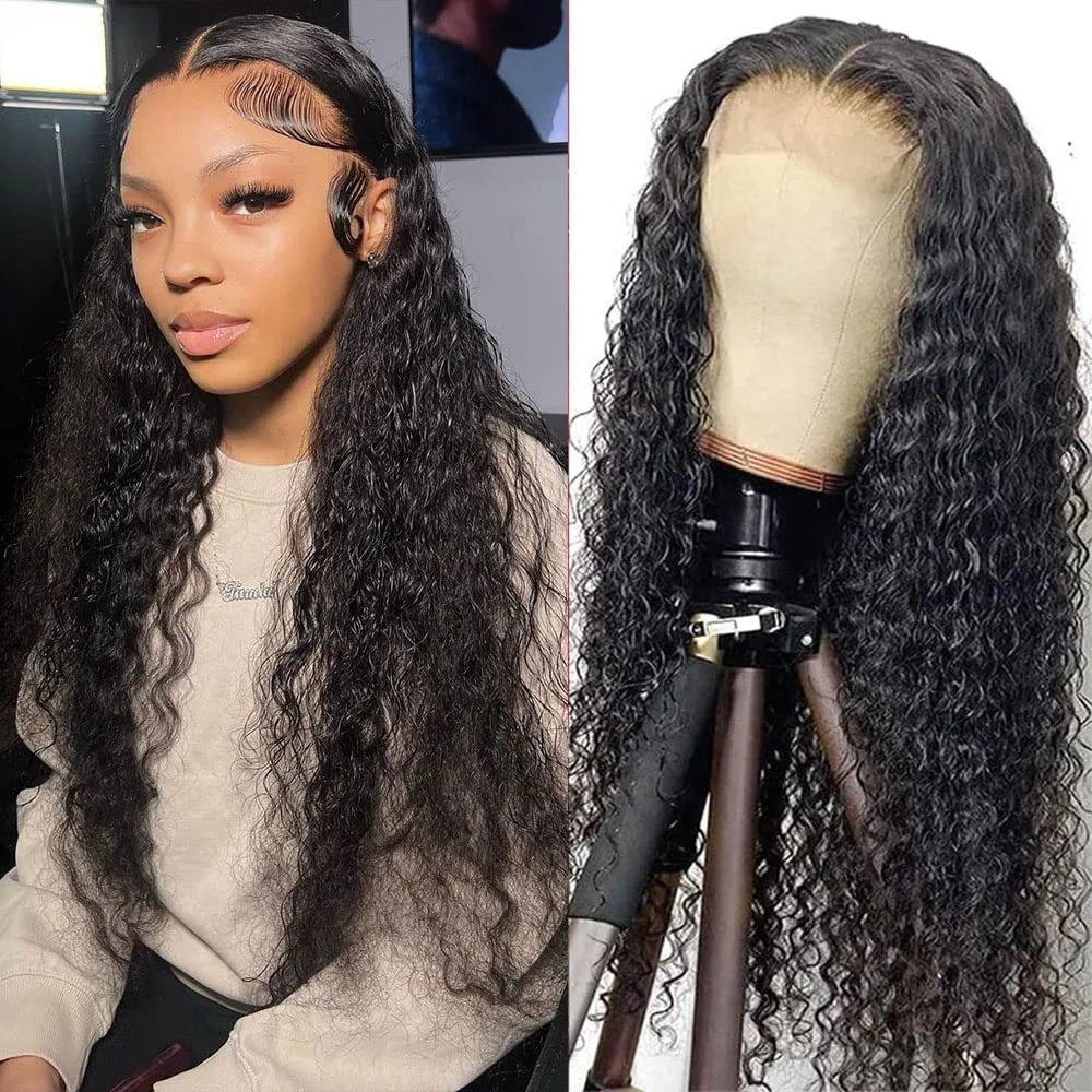 

Парик Water Wave 4x4 с прозрачной кружевной передней частью, из натуральных человеческих волос, предварительно прорезанный, плотность 180%, с детским волосом, для женщин, натуральный цвет (Малайзия)