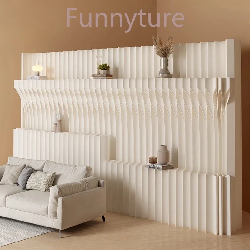 Office Screen Partition Fording Paper Room Divider False Wall Background Storage Wall Decorative Paper Wall Panel