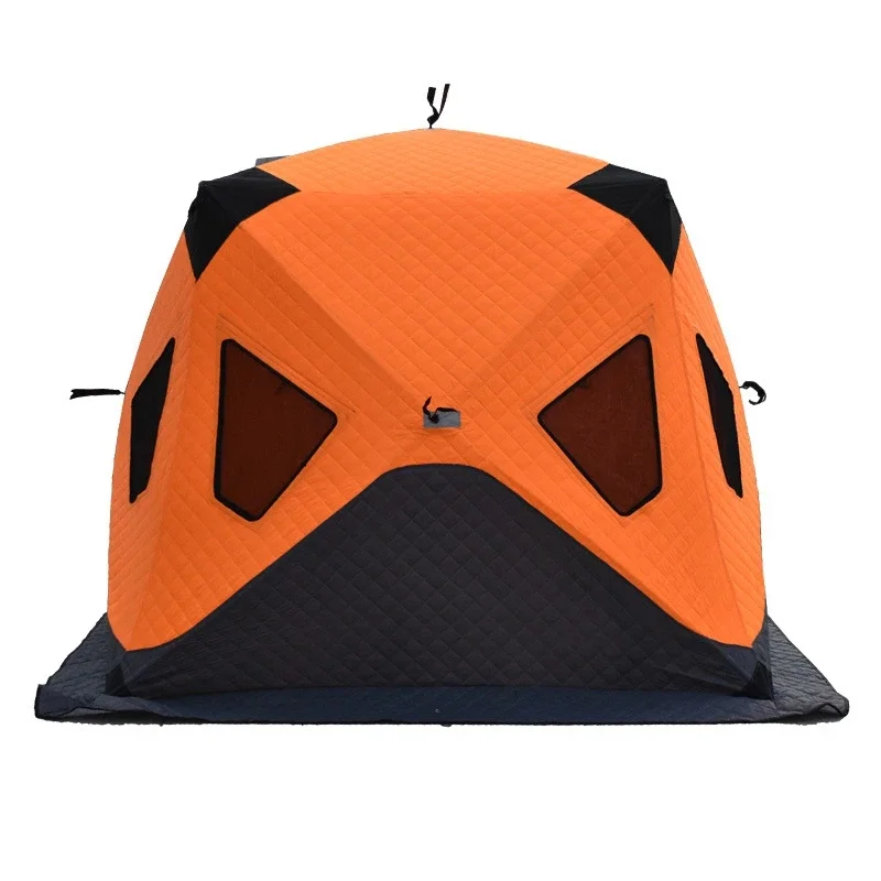 Imagem -06 - Inverno Ice Fishing Tent para Acampamento ao ar Livre Algodão Espessado Prova Quente e Fria Ultralarge Automático à Prova de Neve 34persons