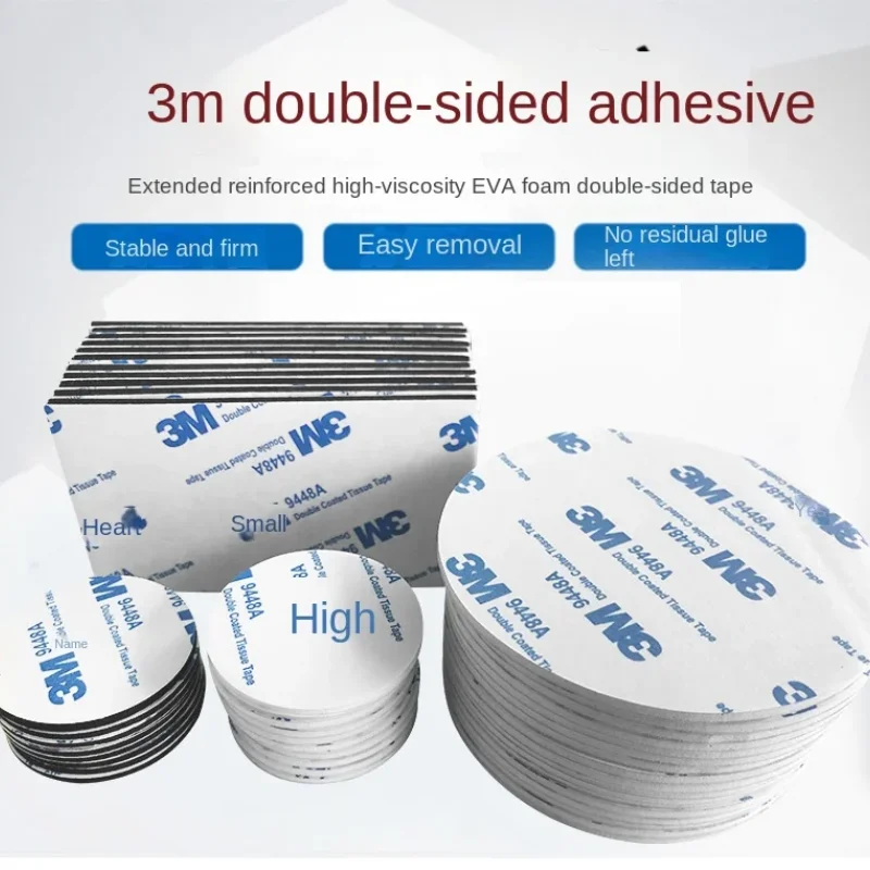 3M 9448A Double-Sided Adhesive Foam Tape High Viscosity Die Cutting Type Hook Car Decoration Strong Thickened EVA Tape