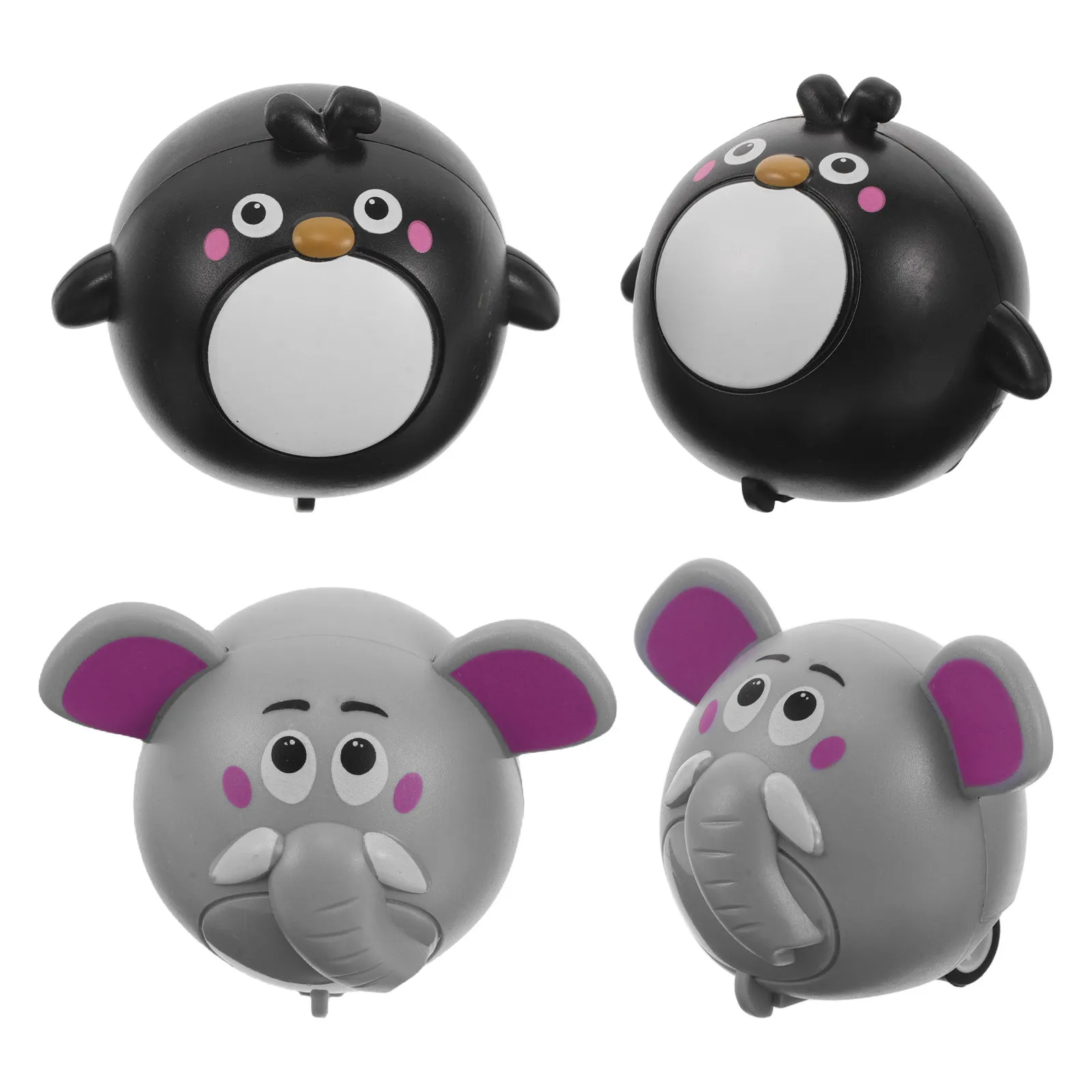 4Pcs Mini Inertia Cars Adorable Cartoon Animal Design Pull Back Function Small Vehicles for Boys Girls Party Favors Teacher