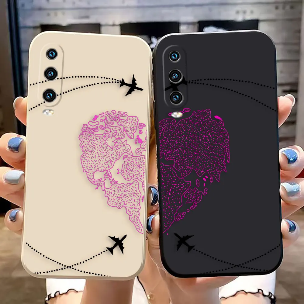 Map Travel Planes World Cover Phone Case For Huawei NOVA 3I 4E 7I 6SE 8I 9SE P20 P30 P40 PSMART 20 PRO PLUS 5G Funda