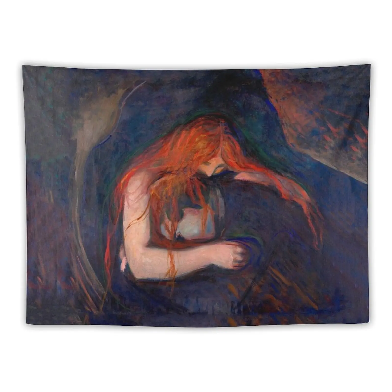 Love and Pain (Vampire) Edvard Munch Painting Tapestry Aesthetic Room Decors Wall Decoration Tapestry