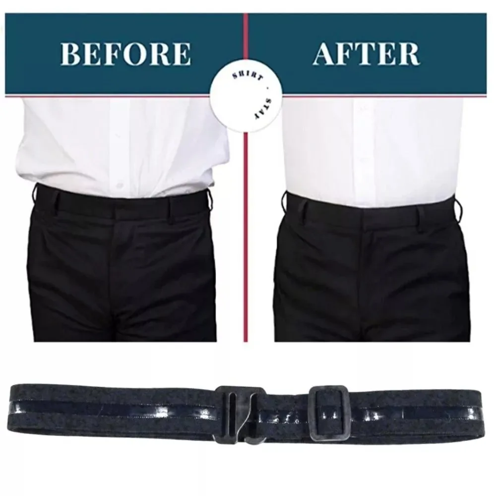 New Non-slip Waistband Nylon Elastic Anti Wrinkle Business Shirt Stay Best Belt