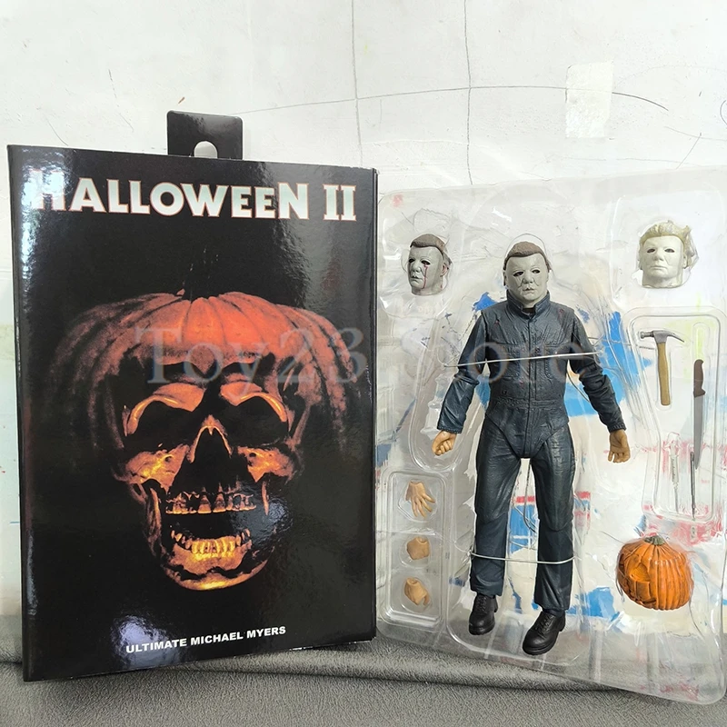 NECA مع اليقطين هالوين ينتهي يقتل II مايكل مايرز عمل الشكل هالوين الرعب اللعب دمية نموذج هدايا عيد الميلاد عيد الميلاد #6