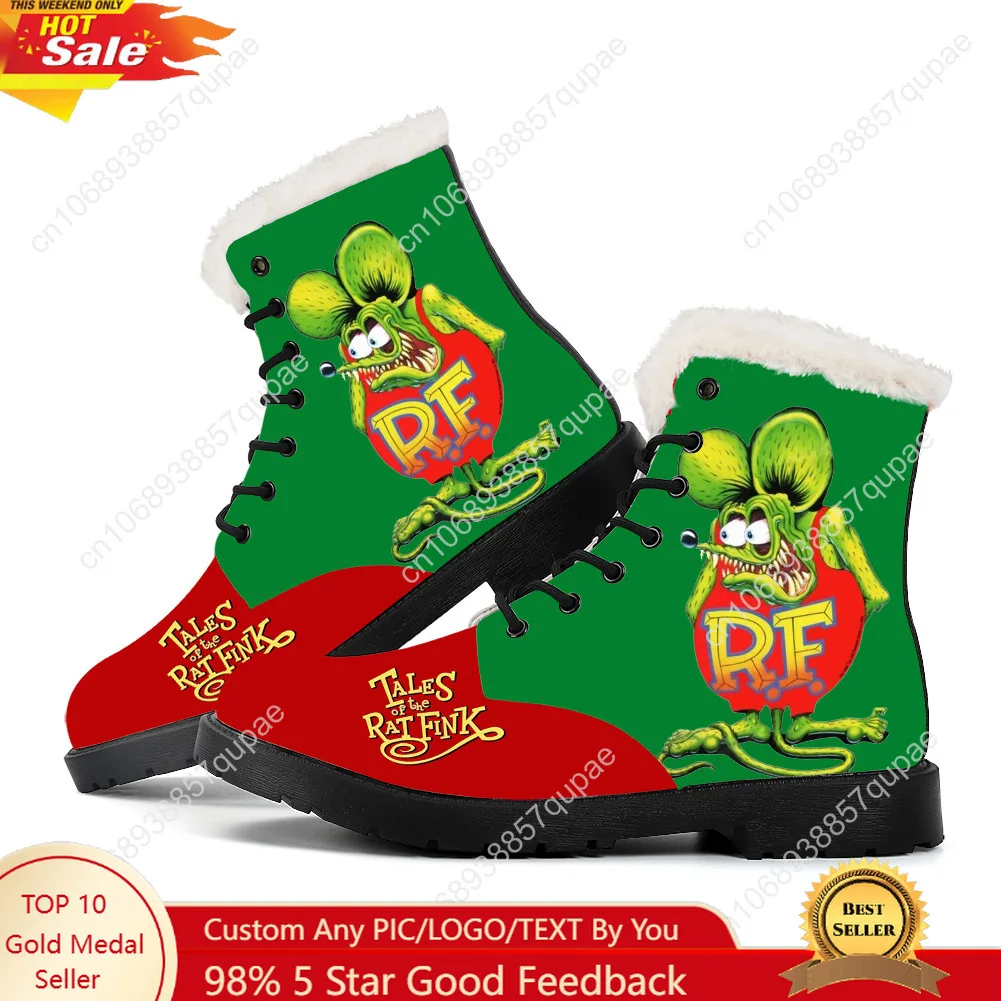 

Tales Of The Rat Fink Plush Boots Mens Womens Teenager Shoes Anime plot Casual Boot Light High Quality Customize Custom Shoes