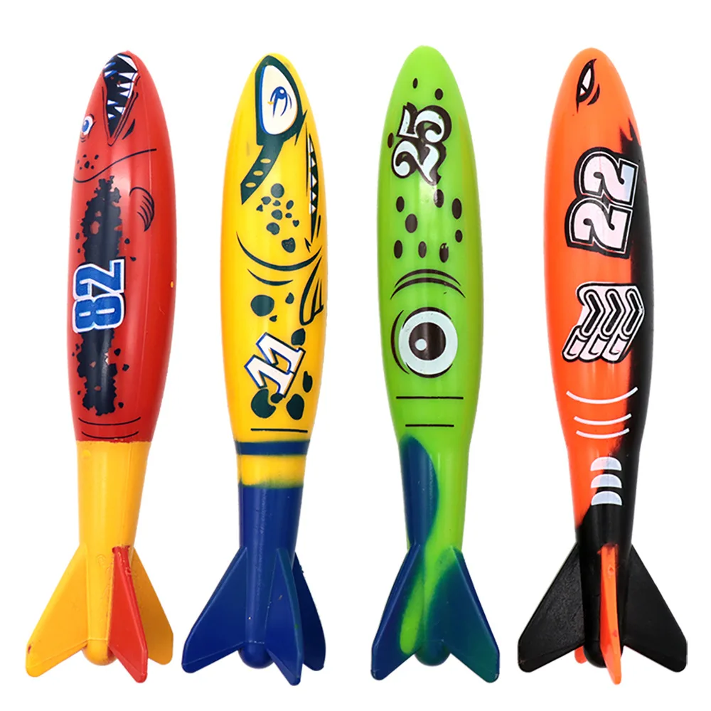 

4PCS Diving Torpedo Underwater Swimming Pool Water Play Toys Outdoor Sport Training Tool for Baby Kids Swimming Toy