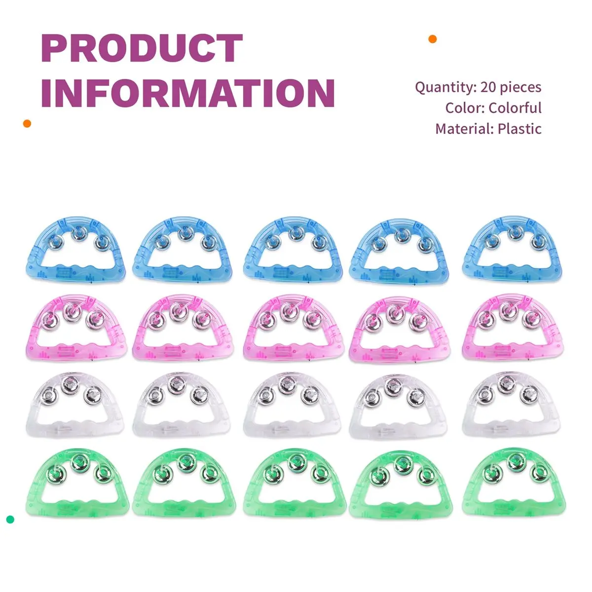 A08I 20 Pack Light Up LED Tambourine Glow in the Dark Handheld Percussion Musical for Wedding Dance Floor Props