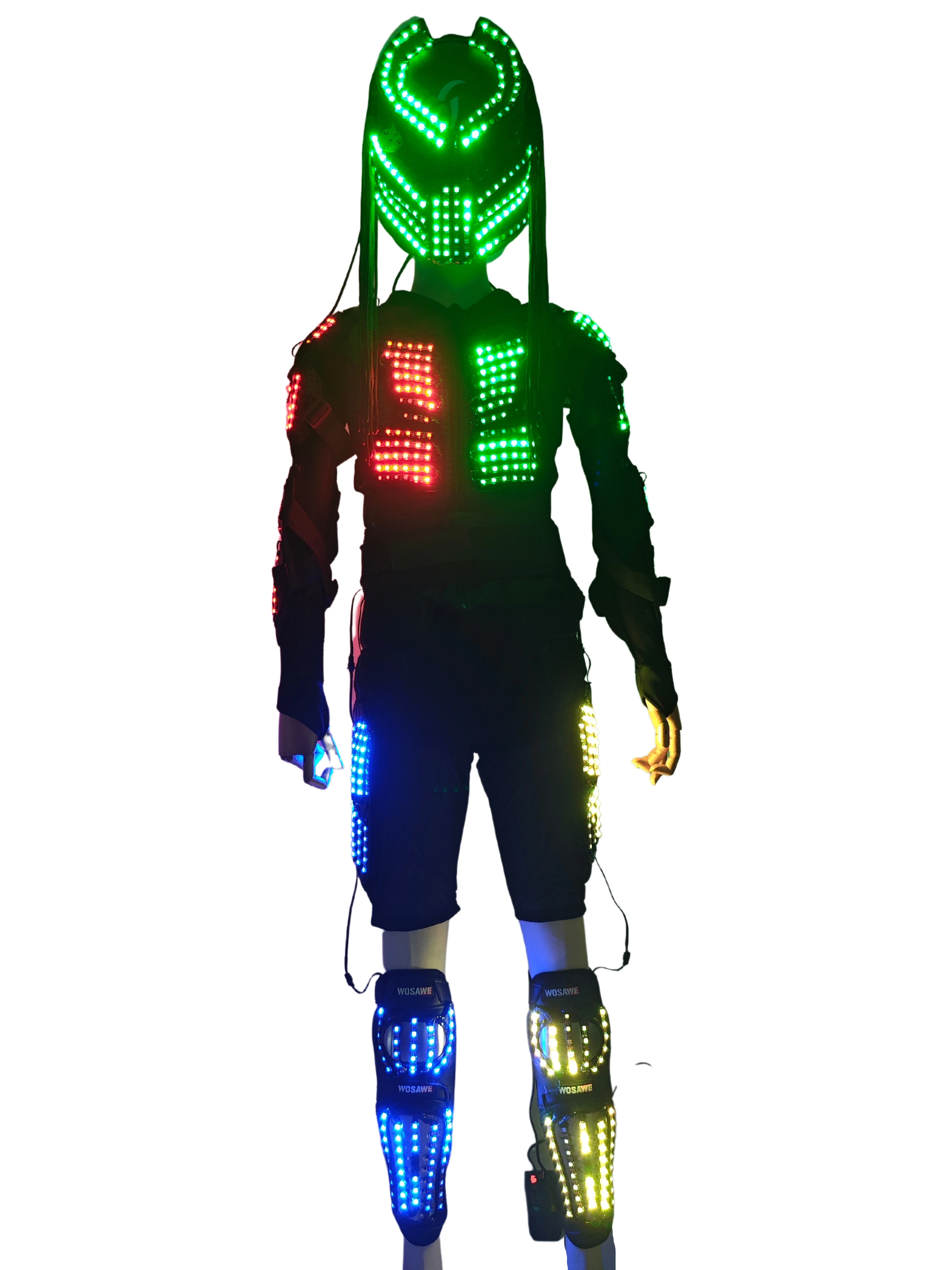 Colorful LED Lighting Up Costumes For Stage Performance Clothes DJ LED Show Suits