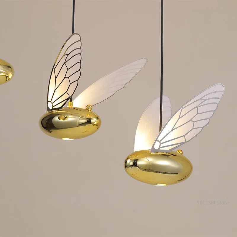 Bee pendant lamp, living room, high-end feel, creative model room, lamp, dining room, staircase