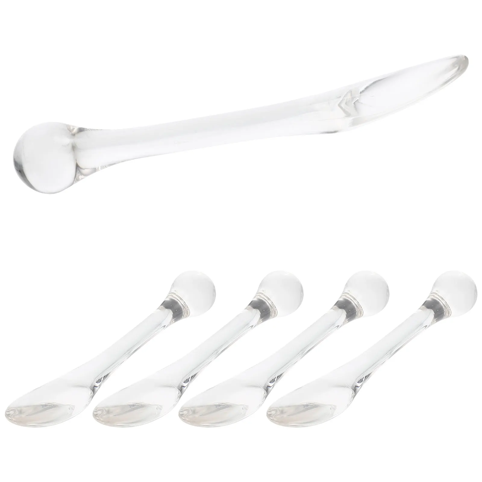 

5pcs Eye Cream Spoon Portable Compact Zinc Alloy PP Applicator Massage Tool Reduce Puffiness Dark Circles Wrinkles Tighten Skin