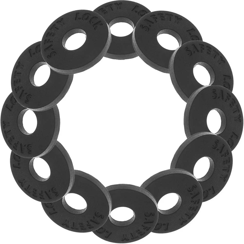 

12pcs Black Guitar Strap Buckle Pads Anti-slip Silicone Spacer Stability Fix Secure Belt Button Guitar Bass Accessories