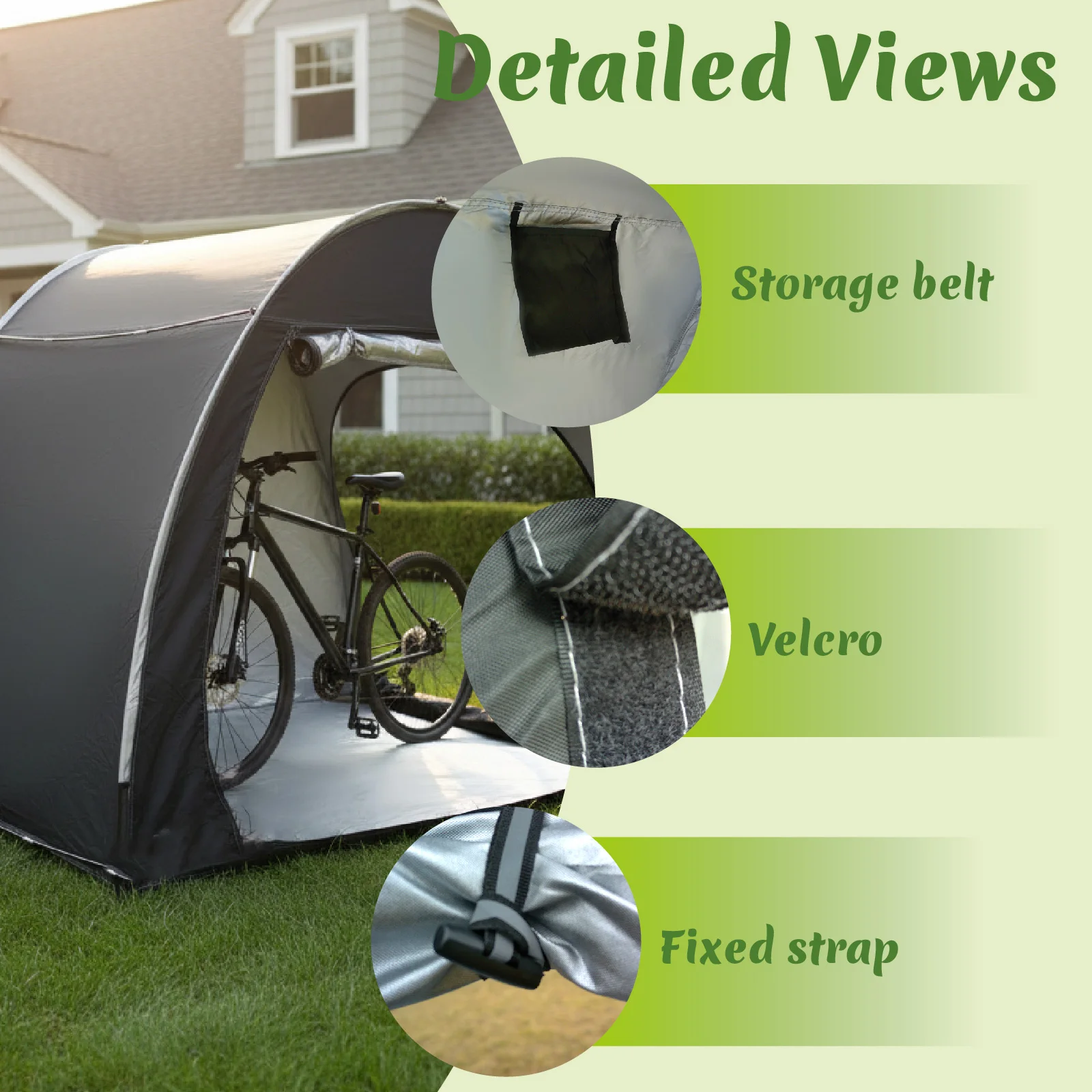 1 Pack Durable Fabric Bike Storage Tent, Foldable Shelter for Home Yard, Garden Patio Bicycle Storage Shed for Cyclists