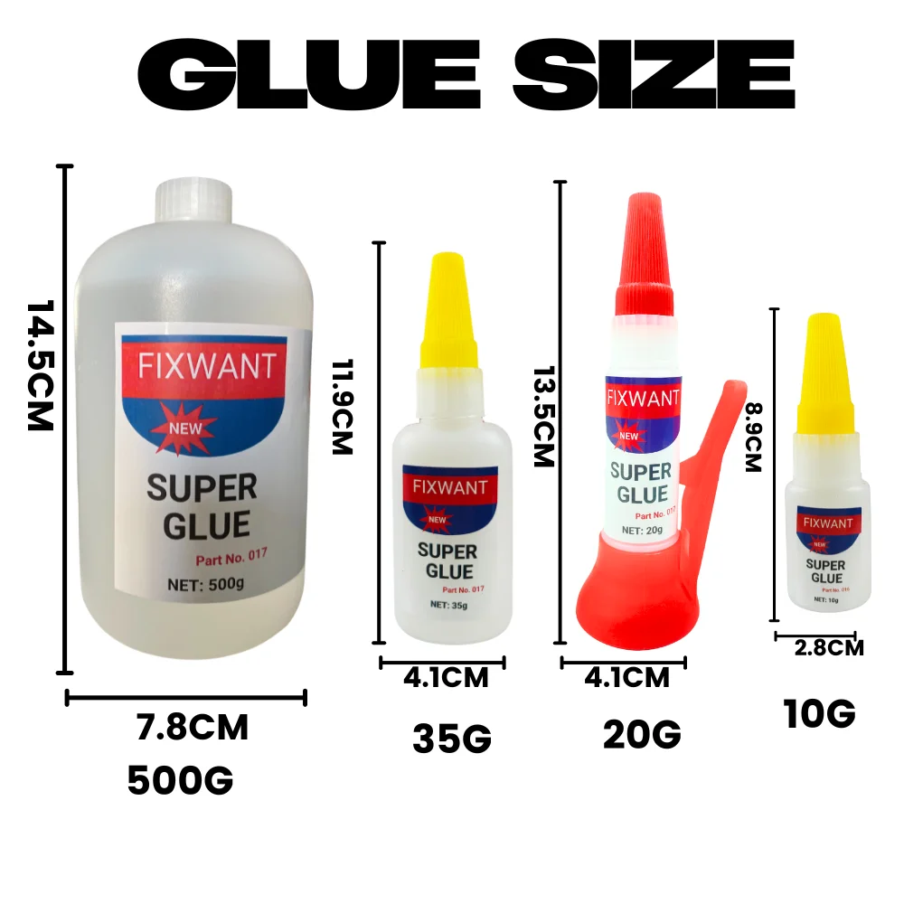 Cyanoacrylate Super Glue – Ultra Strong Instant Adhesive, Quick Bonding for Metal/ Plastic/ Wood/ Ceramic Repair 1/2/3PCs