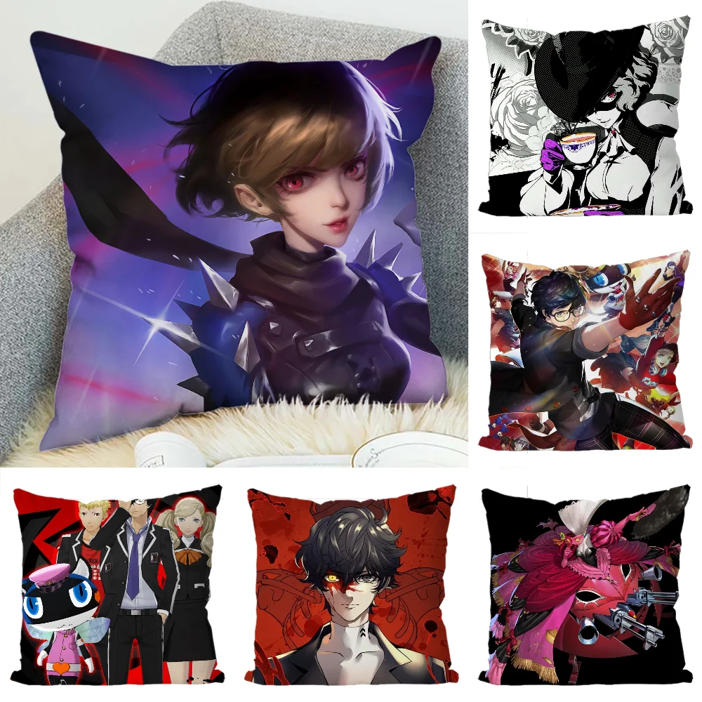 

P-Persona 5 Pillow Case Luxury Double-sided For Car Pillows 45x45 Cushions Cover Home And Decoration Sofa Pillowcase 50x50