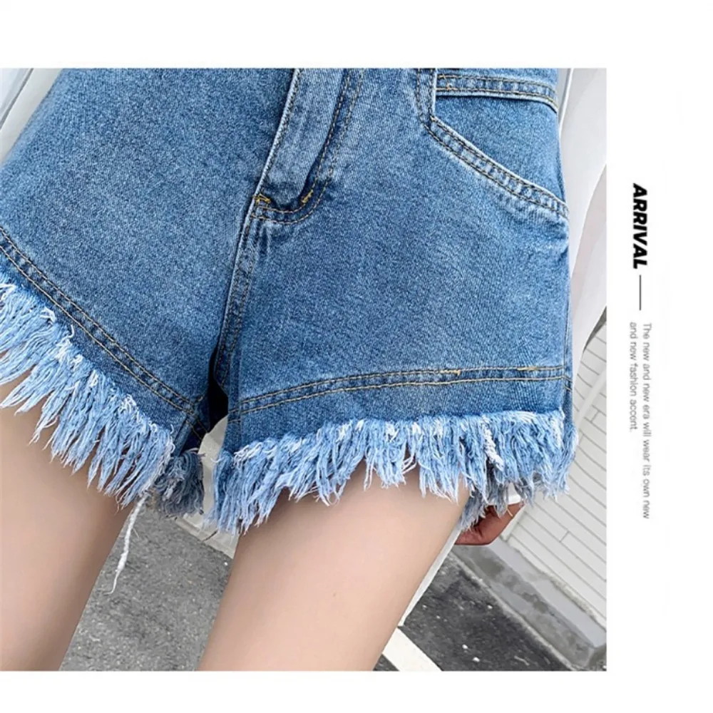 Shorts Women Sexy Summer Tassel Streetwear Hotsweet Korean Style Denim Trousers All-match Aesthetic Popular Hip Hop College Chic