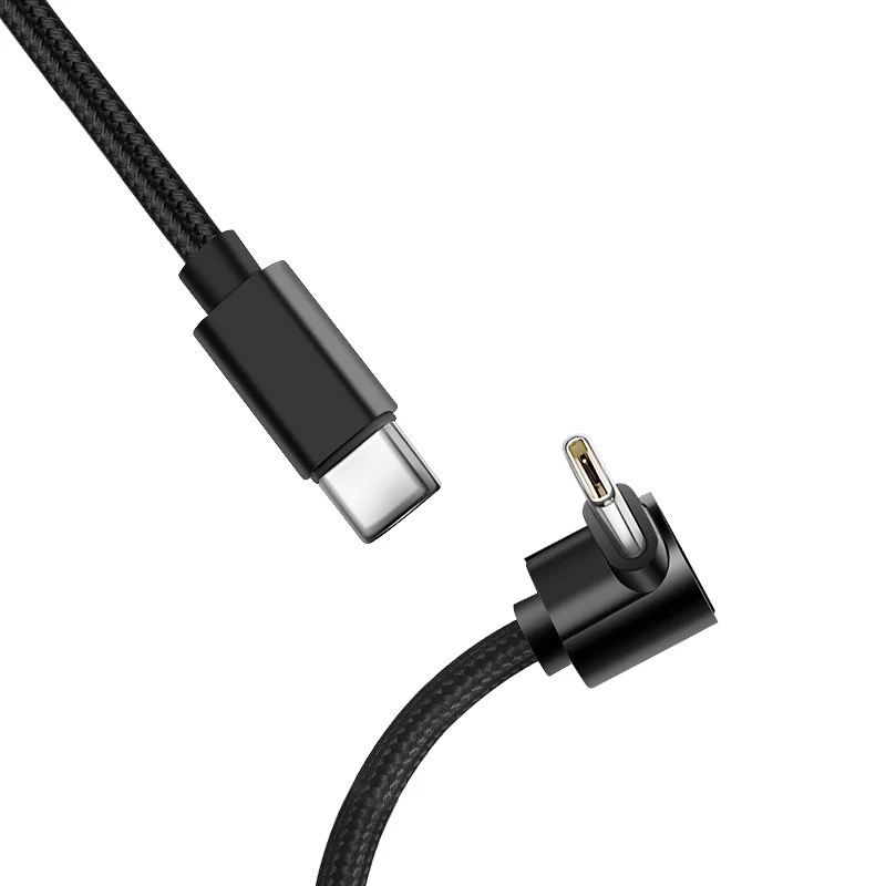 90 Degree Elbow USB Type C to Type C Charger Cable PD 60W Fast Charge Data Sync Cord For Xiaomi Samsung Phone Android Macbook