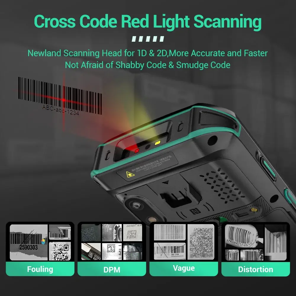 Industrial Handheld Fingerprint Barcode Scanner, Android 11, Octa-Core, 4 Polegada, NFC, RFID, robusto, PDA, mais barato fábrica