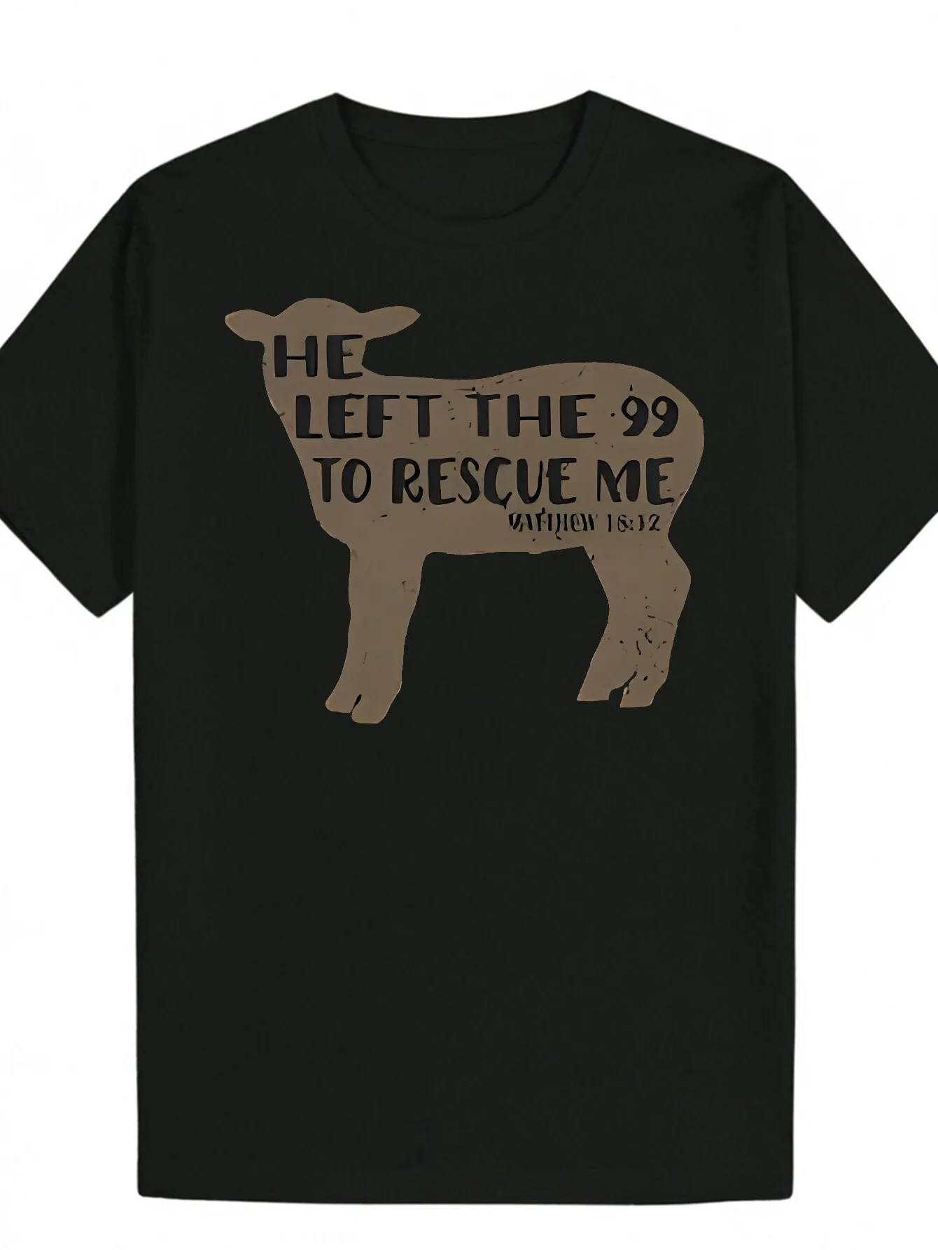 

Men's Faith Matthew 18:1 Sheep Silhouette T-Shirt