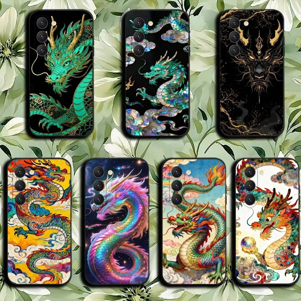 Luxury Dragon Embossed  Phone Case For Samsung Galaxy A52 A42 A32 A22 A12 A02S A72 A73 A51 A41 A31 A21S A71 A40 A30S A20S