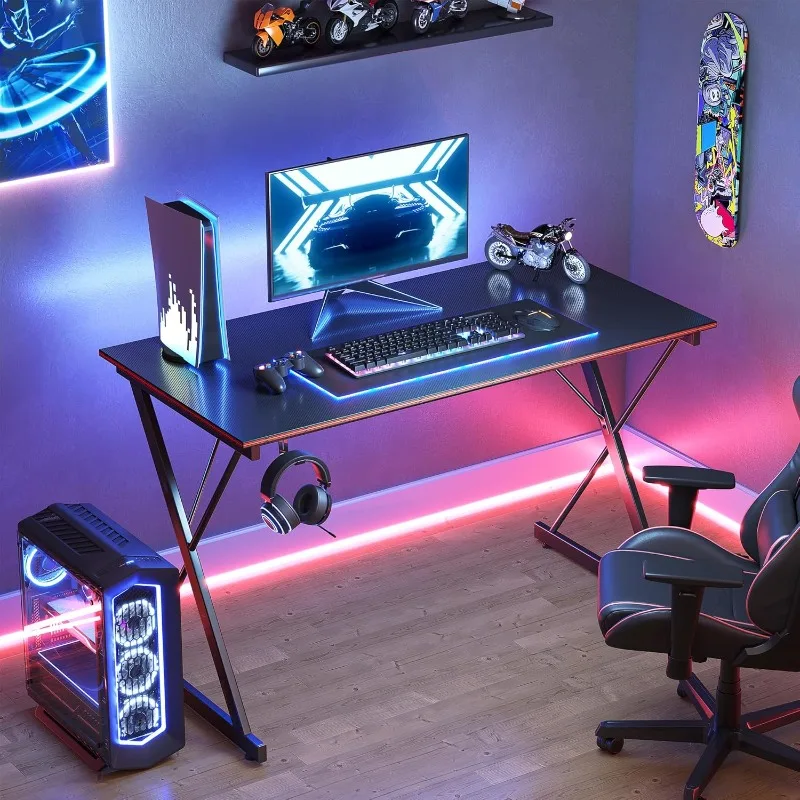 32 inch Gaming Home Office Desk with Headphone Hook, Black