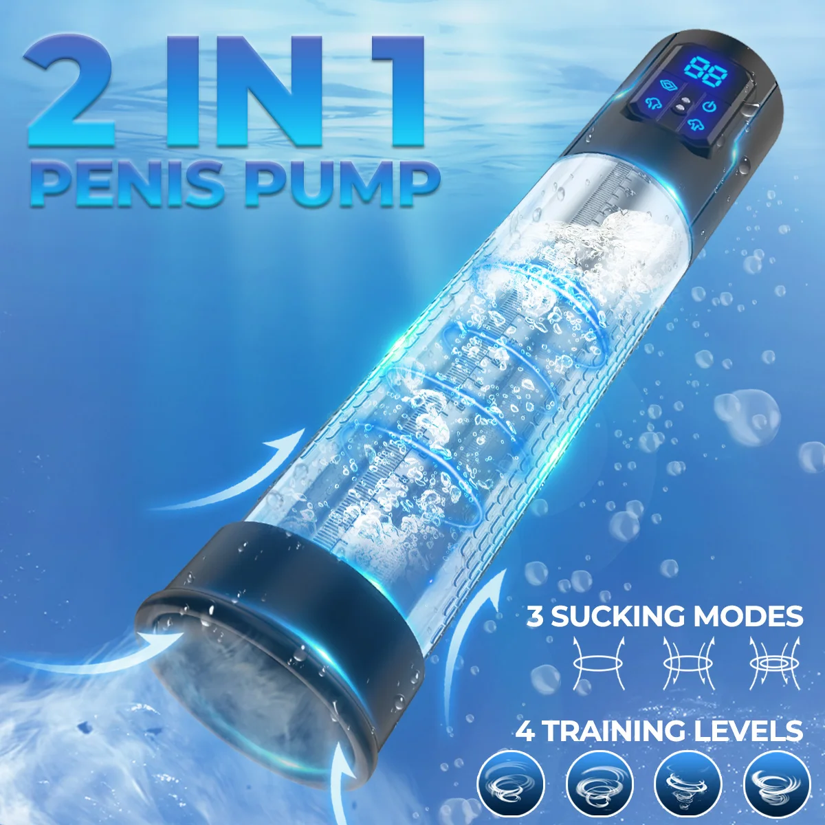 Electric Penis Pump IPX7 waterproof Adult Sex Toys Dick Enlarger for Men Erection Penis Extender Vacuum Pump Male Masturbator