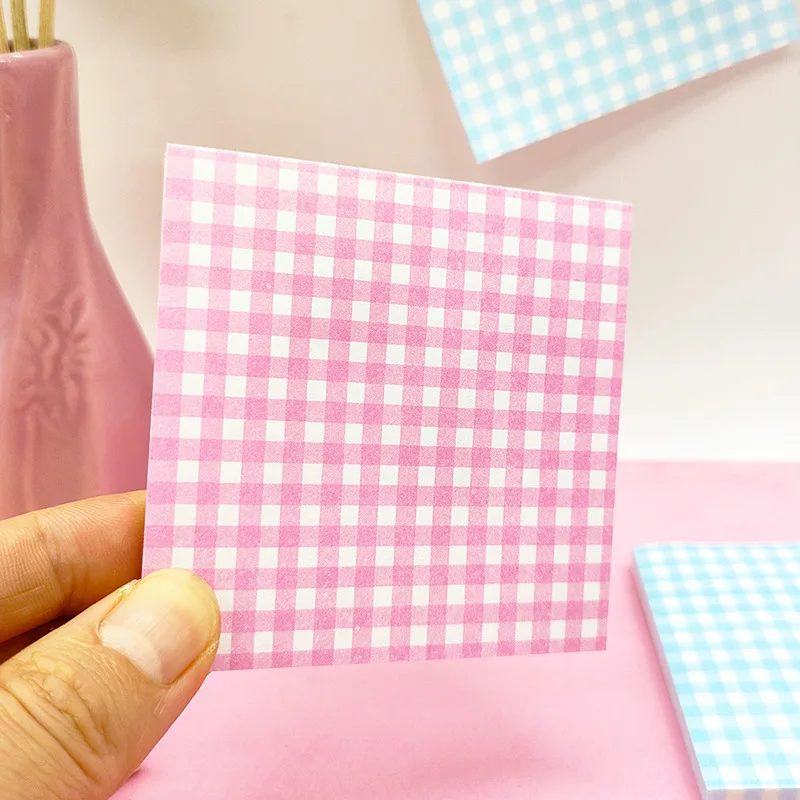 

8 Pcs Square Lattice Sticky Decorative Notes Good Looking Cute Writing Pads Meeting Double Offset Paper Memo Sticker Student