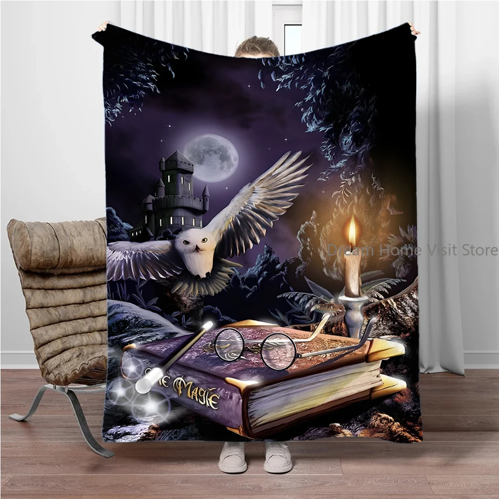 

Flannel Throw Blanket Magic Themed Decor HD Digital Print,suitable for sofas,beds,offices,travel,camping chairs,warm blanket