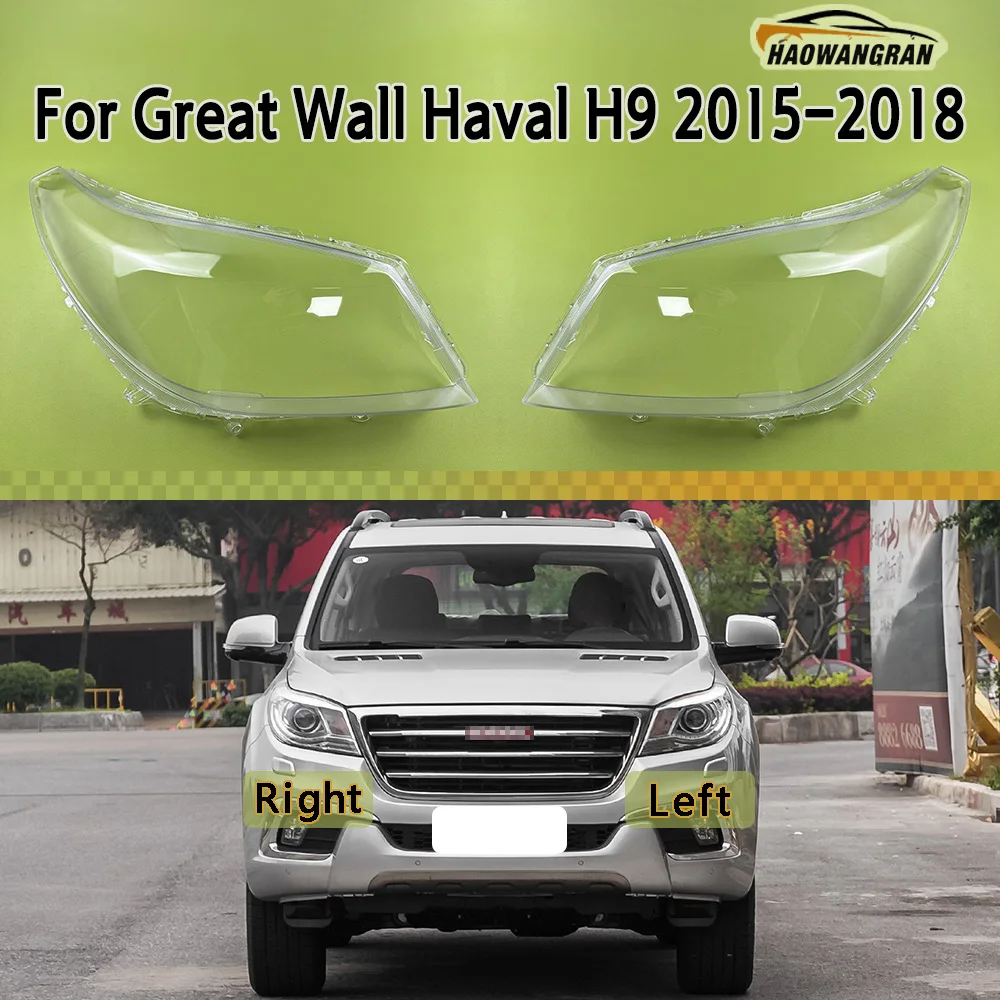

Headlamp Cover Transparent Headlight Lens Plexiglass Replace Original Lampshade For Great Wall Haval H9 2015 2016 2017 2018